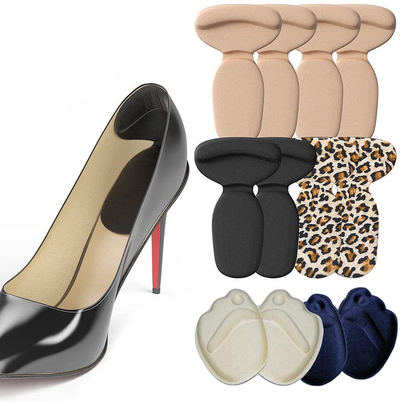 6 Pairs Self-Adhesive Heel Cushion Pads - Anti Blister Heel Protectors for Too Big or Loose Shoes - Foot Care Inserts for Women & Men